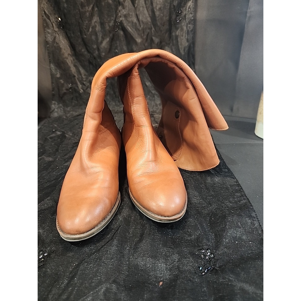 Sam Edelman Designer Penny Tall Brown Leather Knee High Riding Boots Size 6.5 - Picture 10 of 13